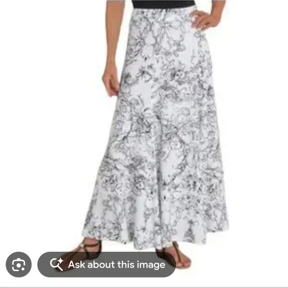 Soft Surroundings Amaranth Full Maxi Tall  Skirt Flowy A-line Bohemian Coastal